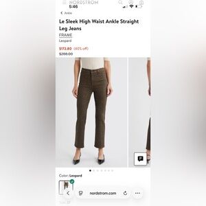 Frame Le Sleek Straight Leopard Denim